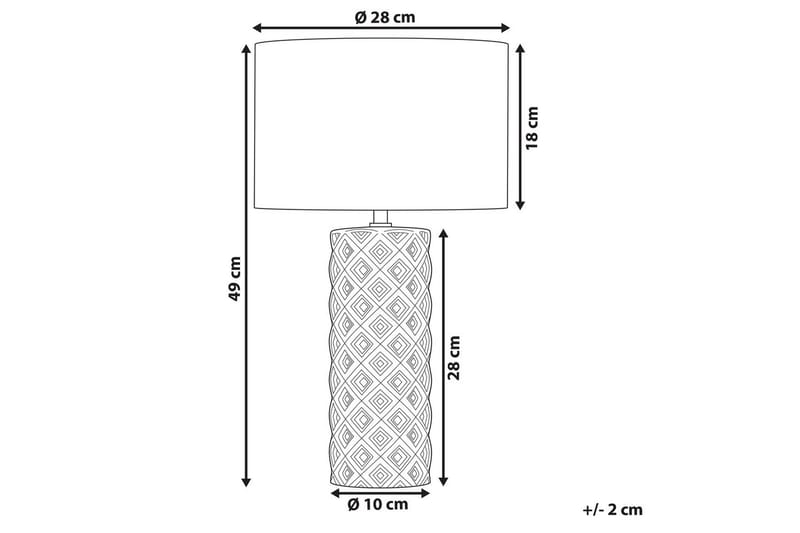 Dragonera Bordlampe 49 cm E27 - Beige/Hvit - Belysning - Innendørsbelysning & Lamper - Nattlampe - Nattlampe bord