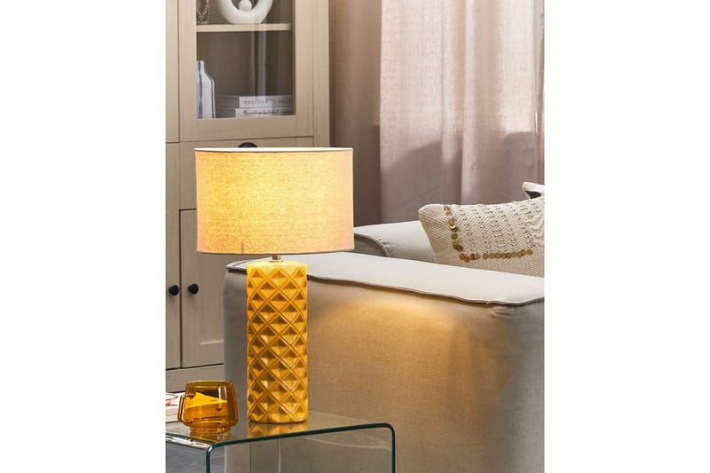 Dragonera Bordlampe 49 cm E27 - Gul/Beige - Belysning - Innendørsbelysning & Lamper - Nattlampe - Nattlampe bord
