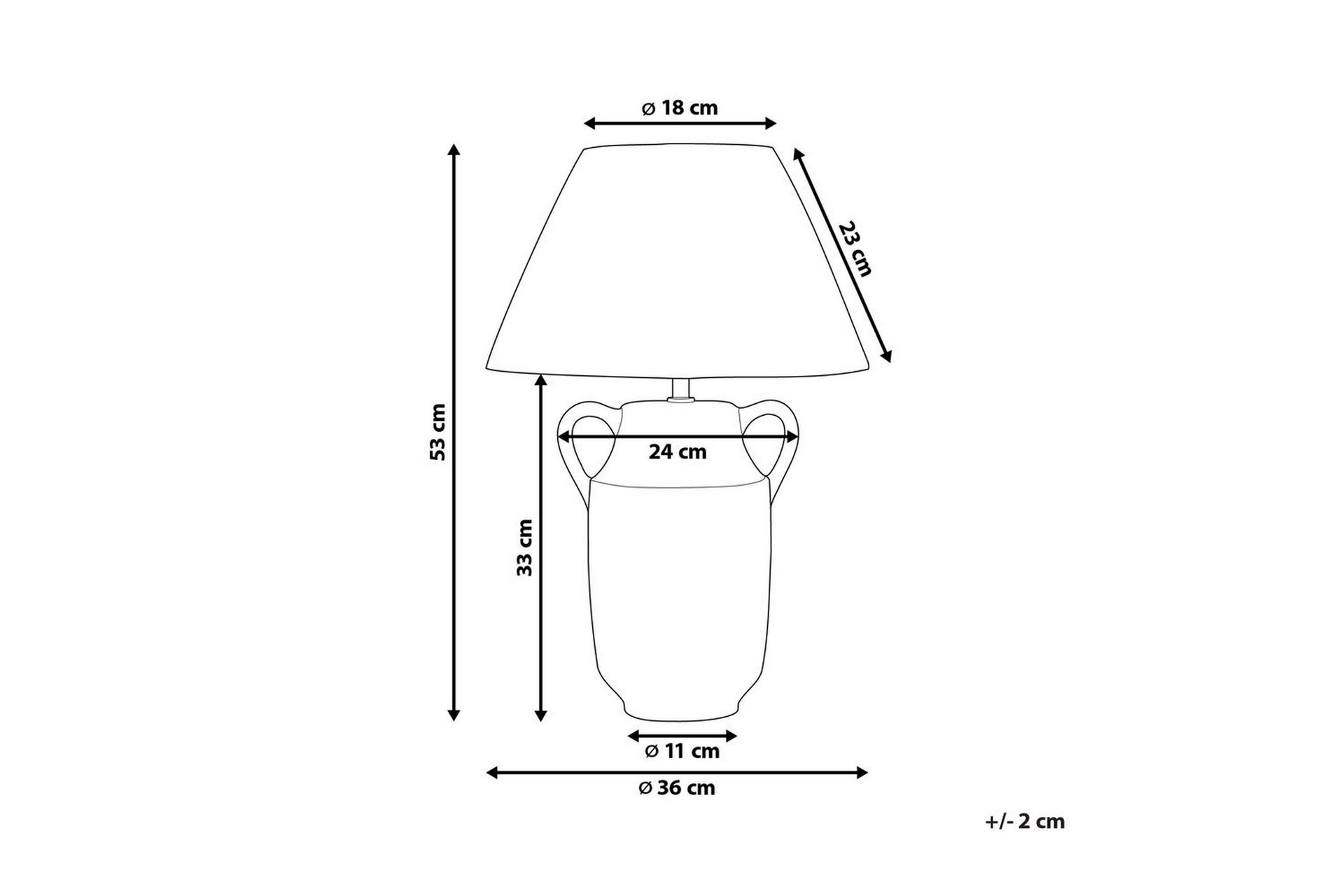 Hecate Bordlampe 53 cm E27 - Flerfarget - Belysning - Innendørsbelysning & Lamper - Nattlampe - Nattlampe bord