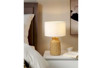 Koronis Bordlampe 43 cm E27 - Beige/Hvit - Belysning - Innendørsbelysning & Lamper - Nattlampe - Nattlampe bord