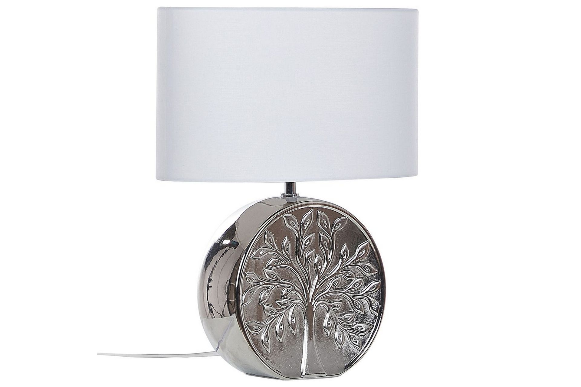 Lenkher Bordlampe 48 cm E27 - Sølv/Hvit - Belysning - Innendørsbelysning & Lamper - Nattlampe - Nattlampe bord