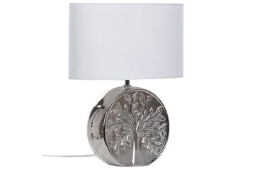 Lenkher Bordlampe 48 cm E27 - Sølv/Hvit - Belysning - Innendørsbelysning & Lamper - Nattlampe - Nattlampe bord