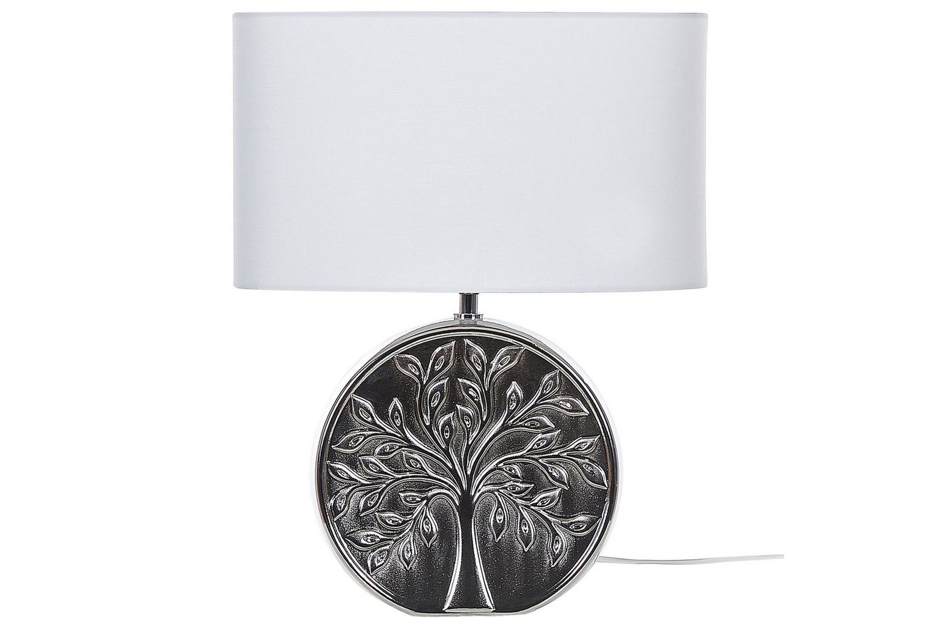 Lenkher Bordlampe 48 cm E27 - Sølv/Hvit - Belysning - Innendørsbelysning & Lamper - Nattlampe - Nattlampe bord