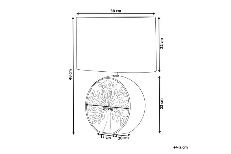 Lenkher Bordlampe 48 cm E27 - Sølv/Hvit - Belysning - Innendørsbelysning & Lamper - Nattlampe - Nattlampe bord