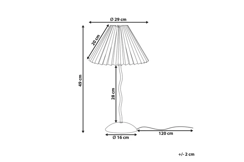 Montecristo Bordlampe 49 cm E27 - Svart/Hvit - Belysning - Innendørsbelysning & Lamper - Nattlampe - Nattlampe bord