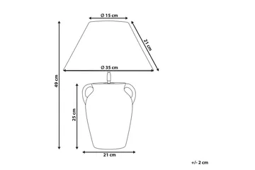 Ponze Bordlampe 49 cm E27 - Grå - Belysning - Innendørsbelysning & Lamper - Nattlampe - Nattlampe bord
