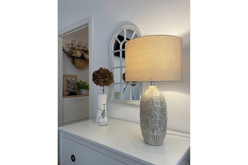 Salza Bordlampe 57 cm E27 - Beige - Belysning - Innendørsbelysning & Lamper - Nattlampe - Nattlampe bord