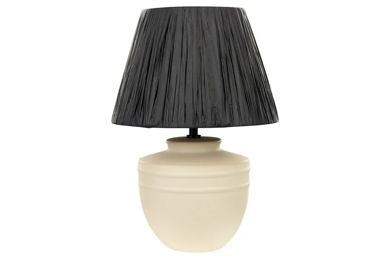 Thira Bordlampe 44 cm E27, Beige/Svart
