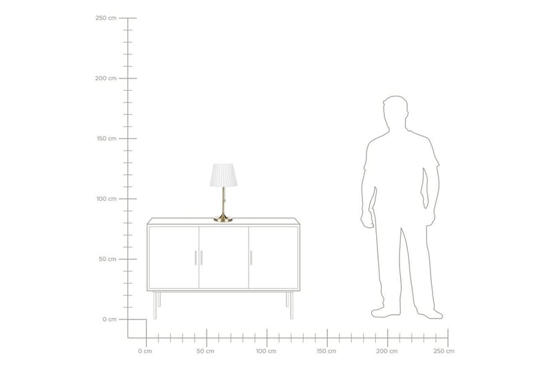 Toryl Bordlampe 48 cm E27 - Messing/Hvit - Belysning - Innendørsbelysning & Lamper - Nattlampe - Nattlampe bord