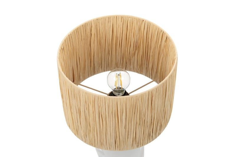 Yadasi Bordlampe 46 cm E27 - Hvit/Natur - Belysning - Innendørsbelysning & Lamper - Nattlampe - Nattlampe bord