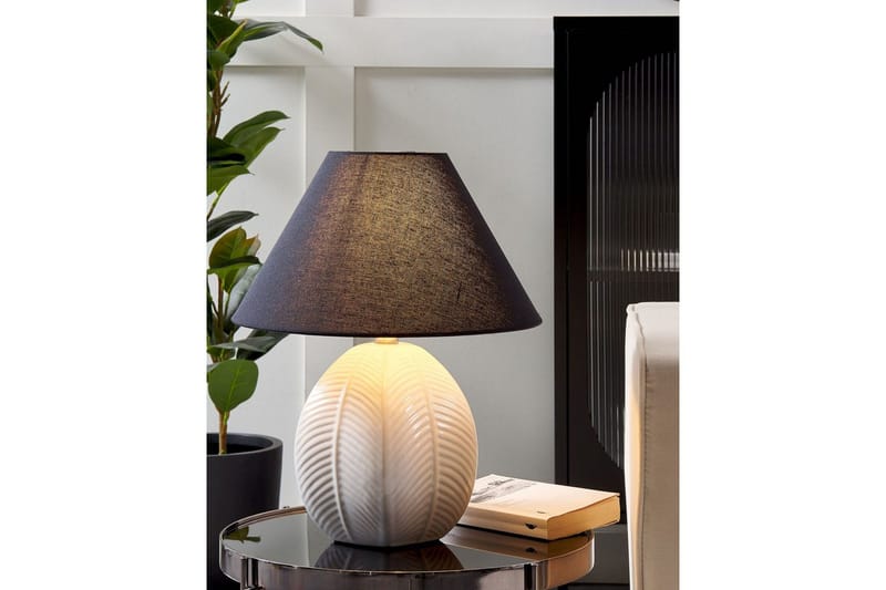 Zakel Bordlampe 42 cm E27 - Kremhvit/Svart - Belysning - Innendørsbelysning & Lamper - Nattlampe - Nattlampe bord