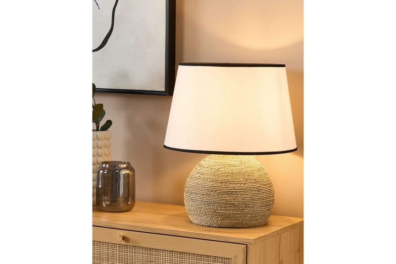 Zannone Bordlampe 46 cm E27 - Lyst tre/Hvit - Belysning - Innendørsbelysning & Lamper - Nattlampe - Nattlampe bord