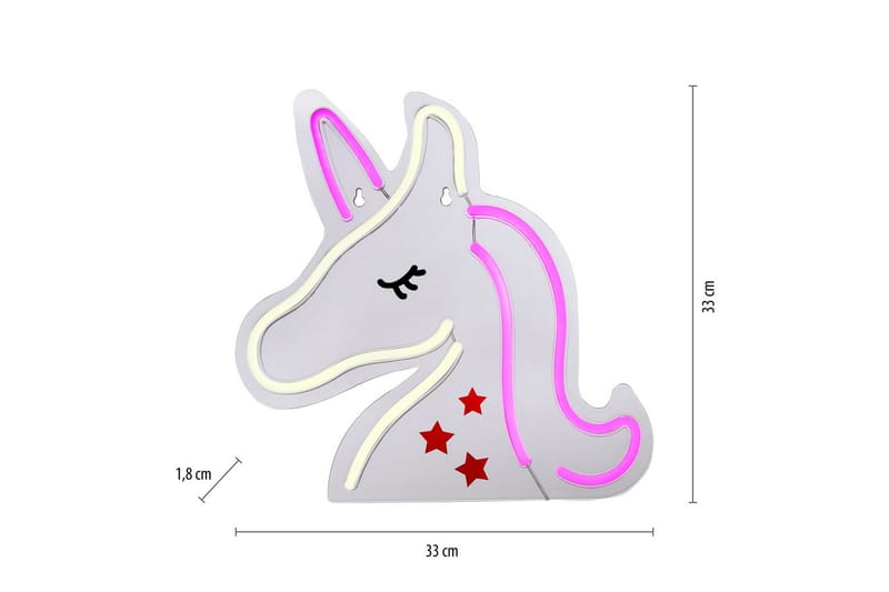 Neon Unicorn Just Light Dekorativ Lampe - Belysning - Innendørsbelysning & Lamper - Dekorasjonsbelysning