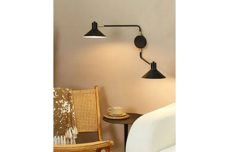 Paleki Vegglampe E27 - Svart - Belysning - Innendørsbelysning & Lamper - Nattlampe - Nattlampe vegg