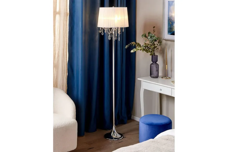 Pianose Gulvlampe 165 cm - Sølv/Hvit - Belysning - Innendørsbelysning & Lamper - Soveromslampe