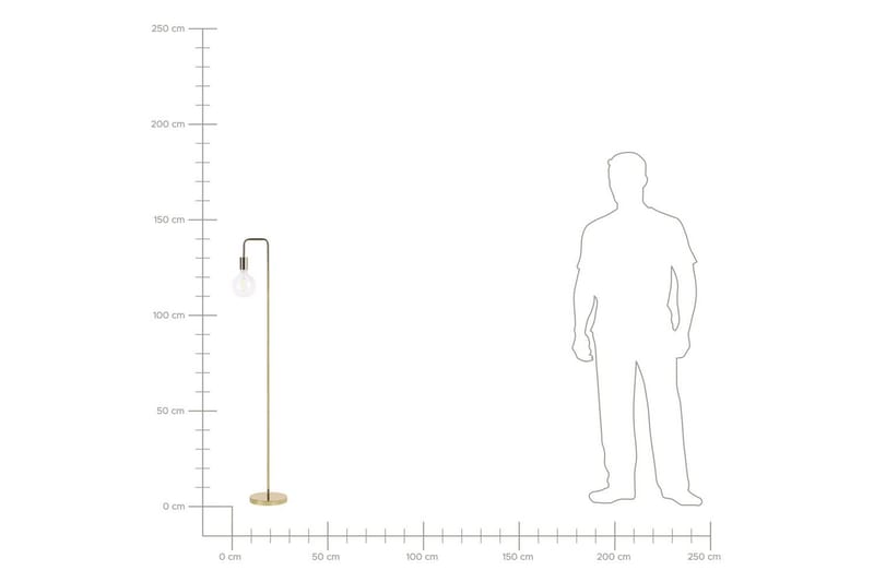 Savenay Gulvlampe 140 cm - Gull - Belysning - Innendørsbelysning & Lamper - Soveromslampe