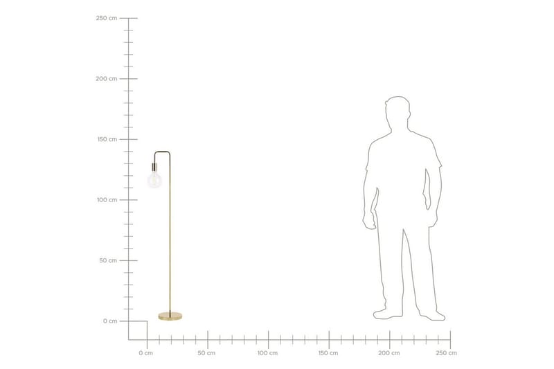 Savenay Gulvlampe 140 cm - Gull - Belysning - Innendørsbelysning & Lamper - Soveromslampe