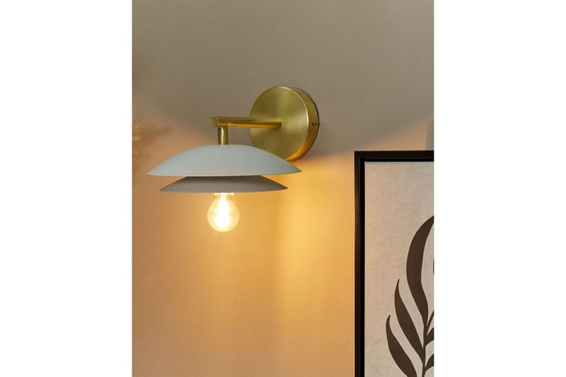 Solab Vegglampe E27 - Gull/Hvit - Belysning - Innendørsbelysning & Lamper - Nattlampe - Nattlampe vegg