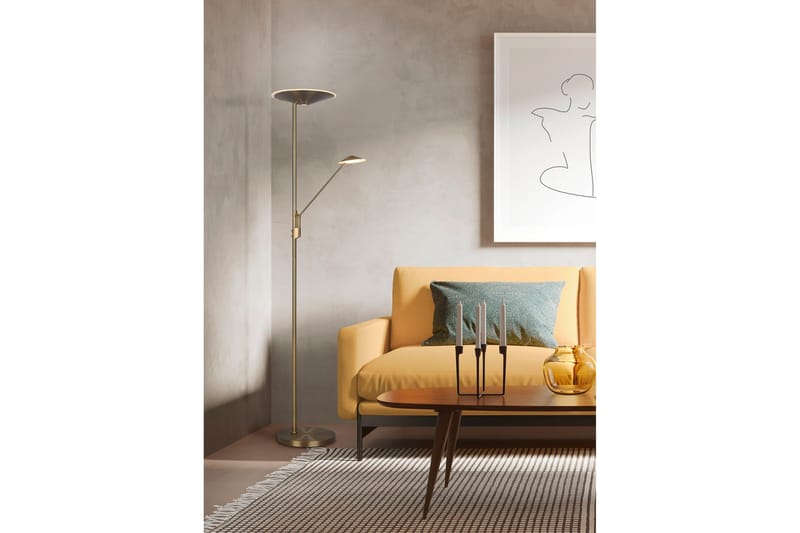 Brantford LED-Gulvlampe Antikk Messing - Trio Lighting - Belysning - Innendørsbelysning & Lamper - Soveromslampe