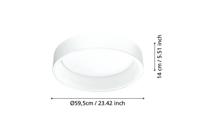 Plafond Eglo Marghera 59,5 cm, Hvit - 59,5 cm, Hvit - Belysning - Innendørsbelysning & Lamper - Soveromslampe - Taklampa sovrum