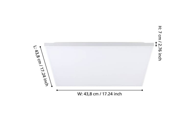 Plafond Eglo Trupiana Hvit 437x437 mm - 437x437 mm - Belysning - Innendørsbelysning & Lamper - Soveromslampe - Taklampa sovrum