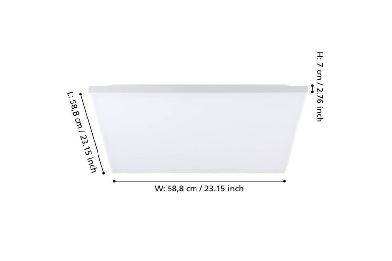 Plafond Eglo Trupiana Hvit 587x587 mm - 587x587 mm - Belysning - Innendørsbelysning & Lamper - Soveromslampe - Taklampa sovrum