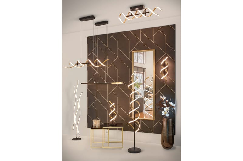 Sequence LED-Gulvlampe Matt Messing/Matt Svart - Trio Lighting - Belysning - Innendørsbelysning & Lamper - Soveromslampe