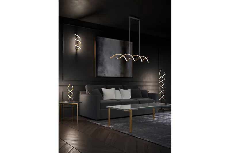 Sequence LED-Gulvlampe Matt Messing/Matt Svart - Trio Lighting - Belysning - Innendørsbelysning & Lamper - Soveromslampe