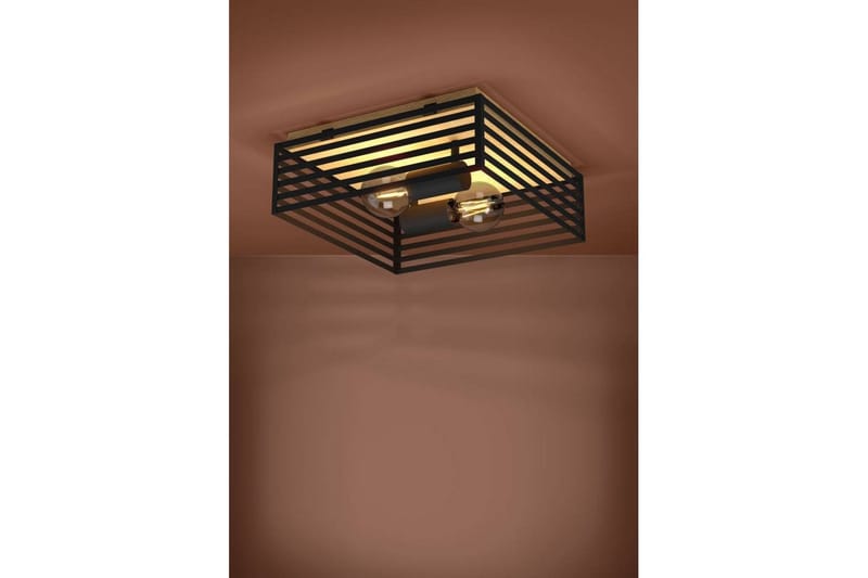 Takbelysning Eglo Cidraz Svart/Tre - Belysning - Innendørsbelysning & Lamper - Soveromslampe - Taklampa sovrum