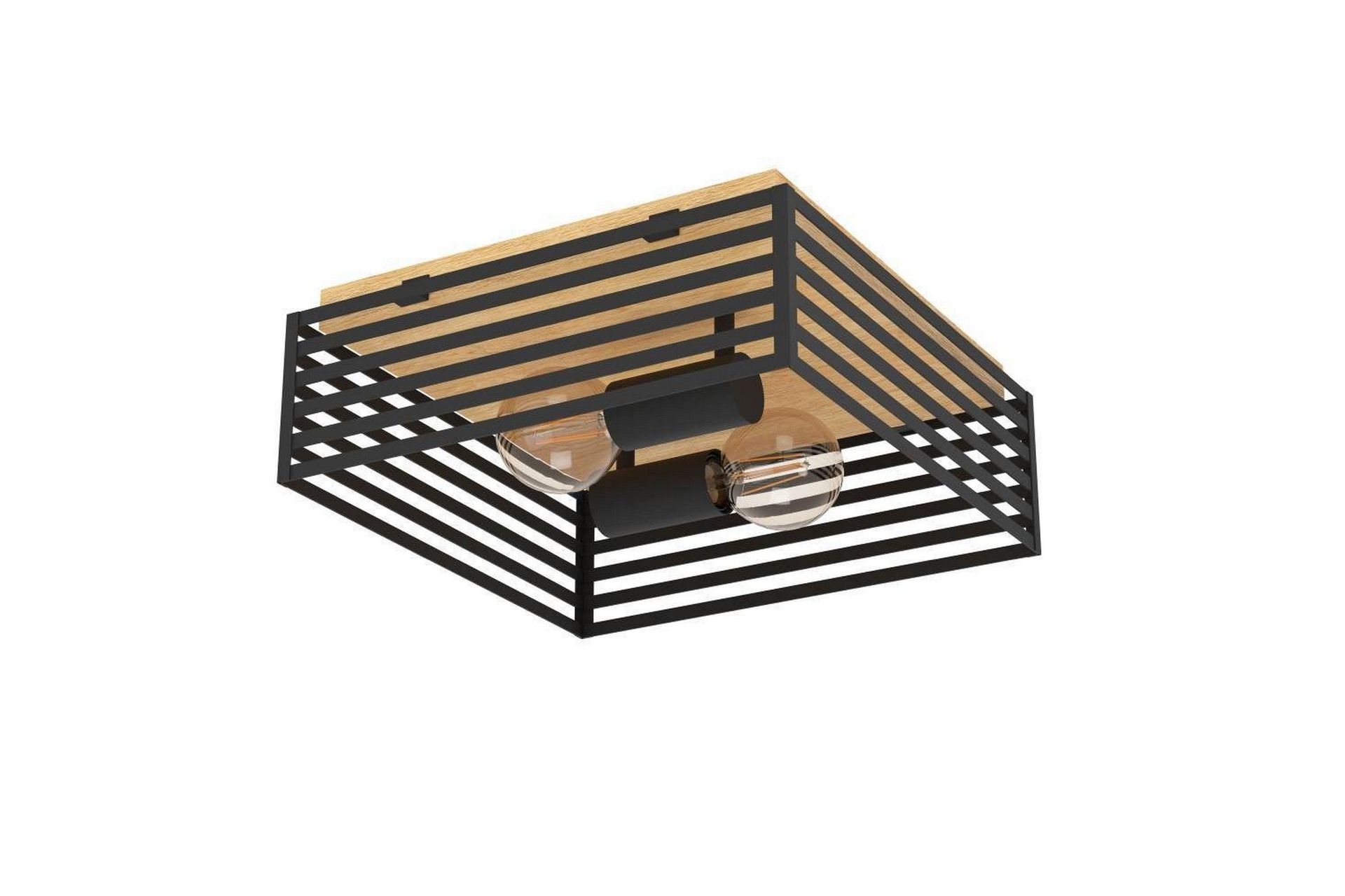 Takbelysning Eglo Cidraz Svart/Tre -