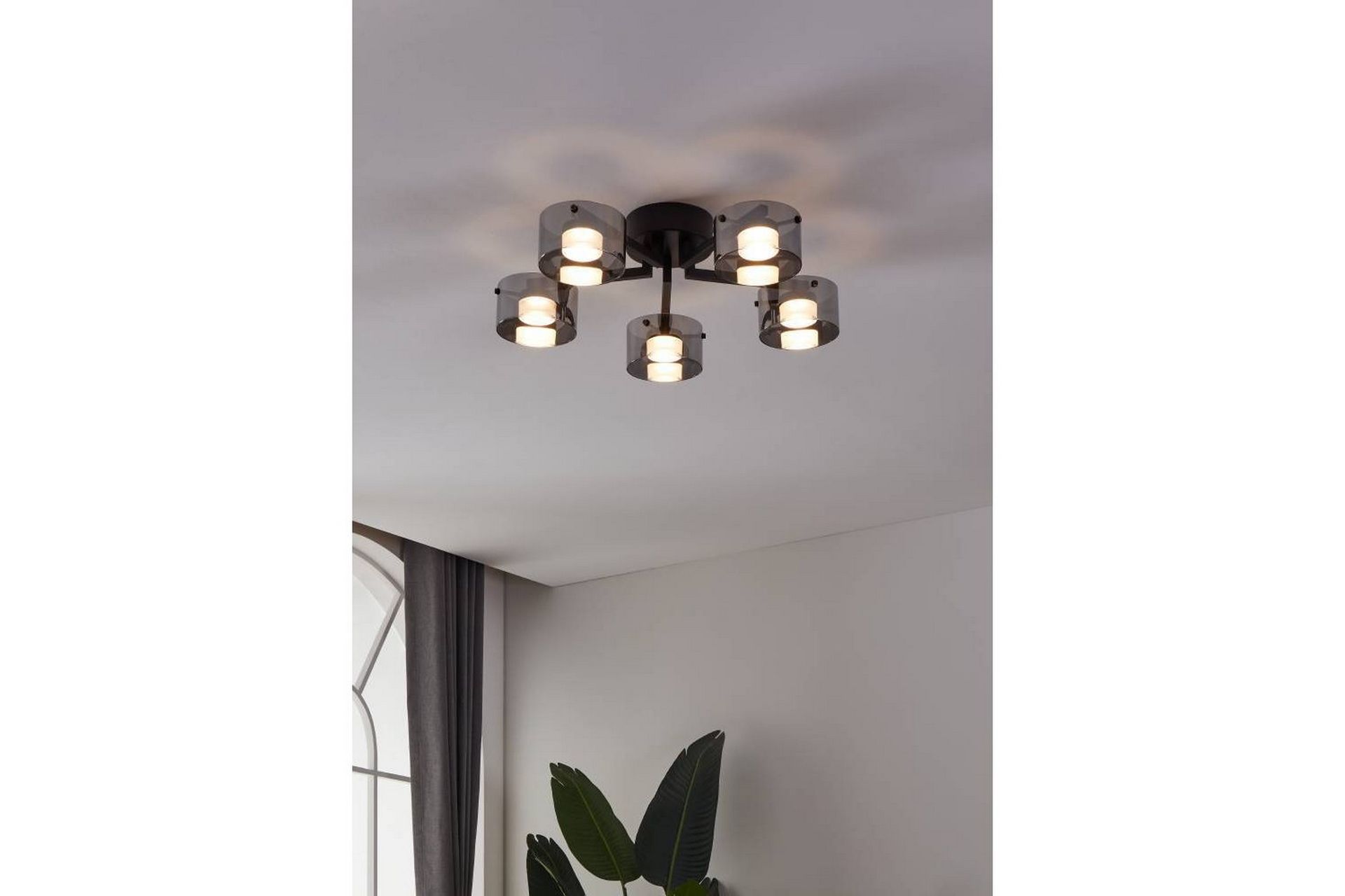 Takbelysning Eglo Copillos Svart/Transparent med 5 Lamper - Belysning - Innendørsbelysning & Lamper - Soveromslampe - Taklampa sovrum