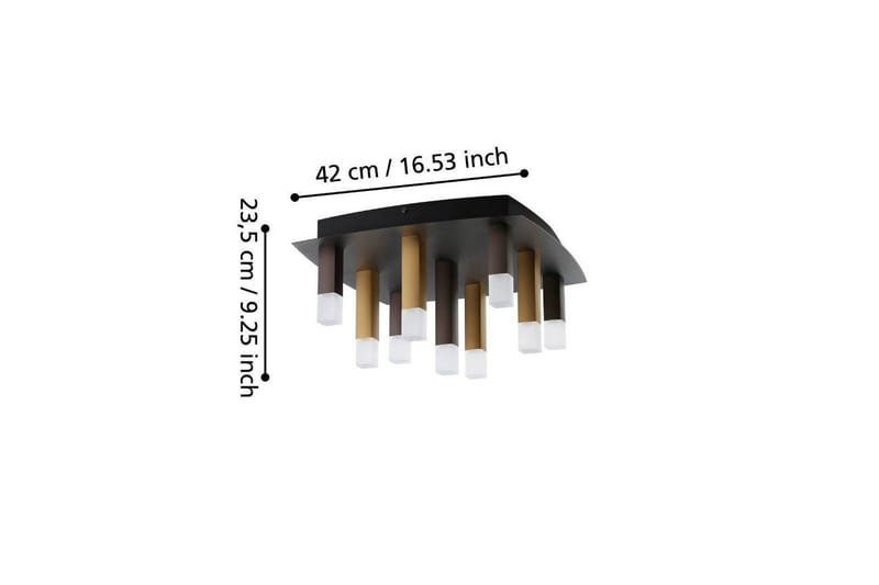 Takbelysning Eglo Estanterios Grå/Brun med 9 Lamper - Belysning - Innendørsbelysning & Lamper - Soveromslampe - Taklampa sovrum