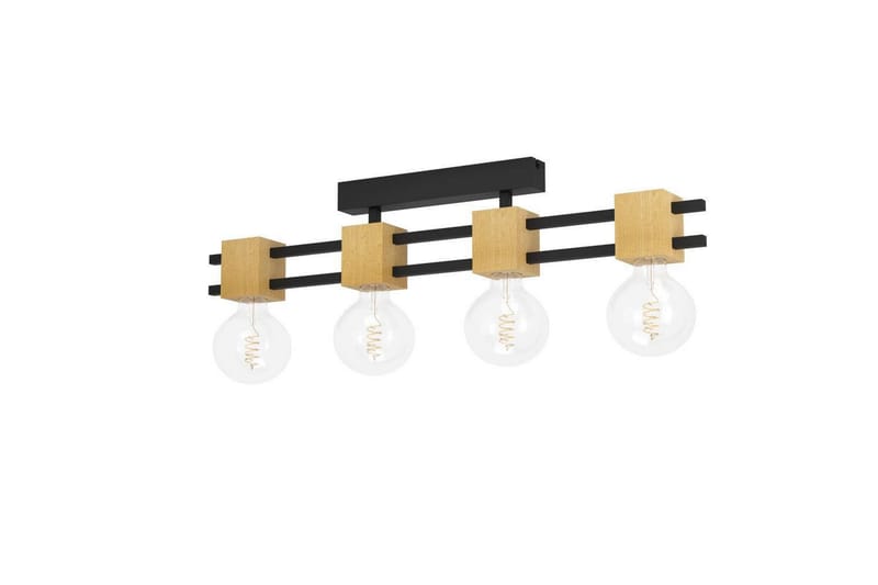 Takbelysning Eglo Levantara Svart/Tre med 4 Lamper - Belysning - Innendørsbelysning & Lamper - Soveromslampe - Taklampa sovrum