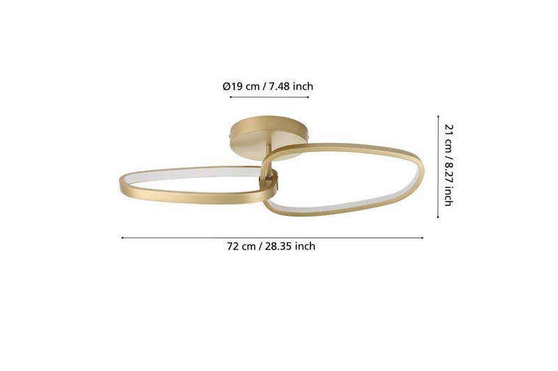Takbelysning Eglo Lodosa Messing - Belysning - Innendørsbelysning & Lamper - Soveromslampe - Taklampa sovrum