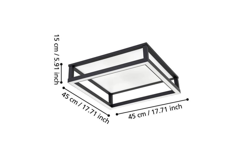 Takbelysning Eglo Macellara Svart/Hvit 45x45 cm - Belysning - Innendørsbelysning & Lamper - Soveromslampe - Taklampa sovrum