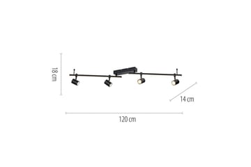 Taklampe Barik - 101x18x123 cm - Belysning - Innendørsbelysning & Lamper - Soveromslampe - Taklampa sovrum