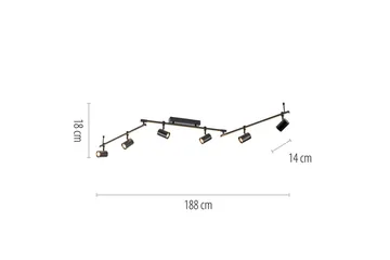 Taklampe Barik - 120x21x188 cm - Belysning - Innendørsbelysning & Lamper - Soveromslampe - Taklampa sovrum