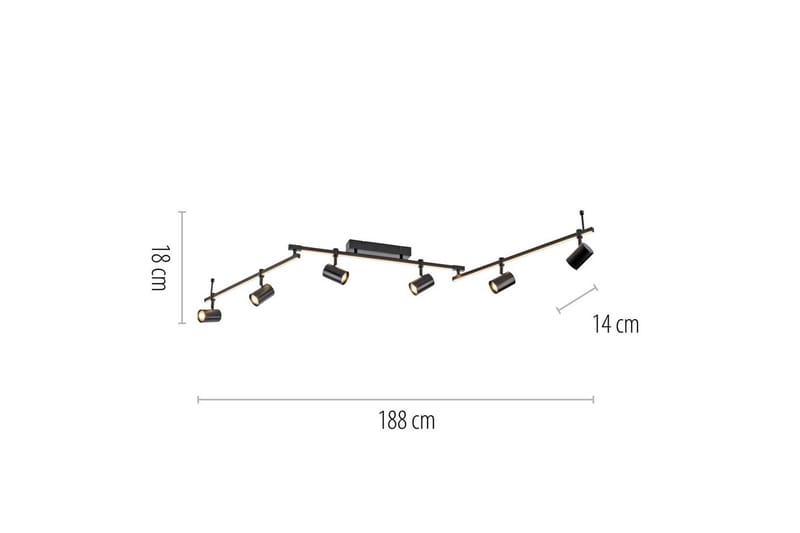 Taklampe Barik - 120x21x188 cm - Belysning - Innendørsbelysning & Lamper - Soveromslampe - Taklampa sovrum