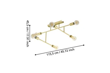 Taklampe Eglo Belsiana 1 med 6 lamper - Messing - Belysning - Innendørsbelysning & Lamper - Soveromslampe - Taklampa sovrum