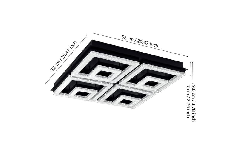 Taklampe Eglo Fradelo 1 520x520 mm - Svart - Belysning - Innendørsbelysning & Lamper - Soveromslampe - Taklampa sovrum