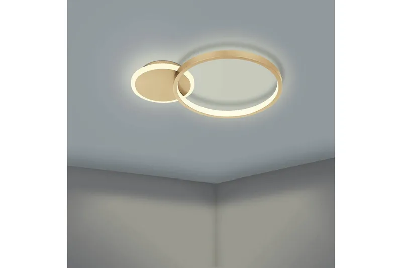 Taklampe Eglo Gafares Rund Gullfarget/Hvit - Gull/Hvit - Belysning - Innendørsbelysning & Lamper - Soveromslampe - Taklampa sovrum