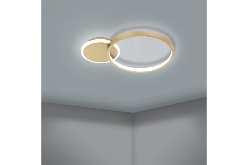 Taklampe Eglo Gafares Rund Gullfarget/Hvit - Gull/Hvit - Belysning - Innendørsbelysning & Lamper - Soveromslampe - Taklampa sovrum