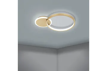 Taklampe Eglo Gafares Rund Gullfarget/Hvit - Gull/Hvit - Belysning - Innendørsbelysning & Lamper - Soveromslampe - Taklampa sovrum