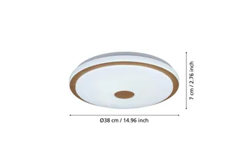 Taklampe Eglo Lanciano 1 380 mm - Hvit/Brun - Belysning - Innendørsbelysning & Lamper - Soveromslampe - Taklampa sovrum