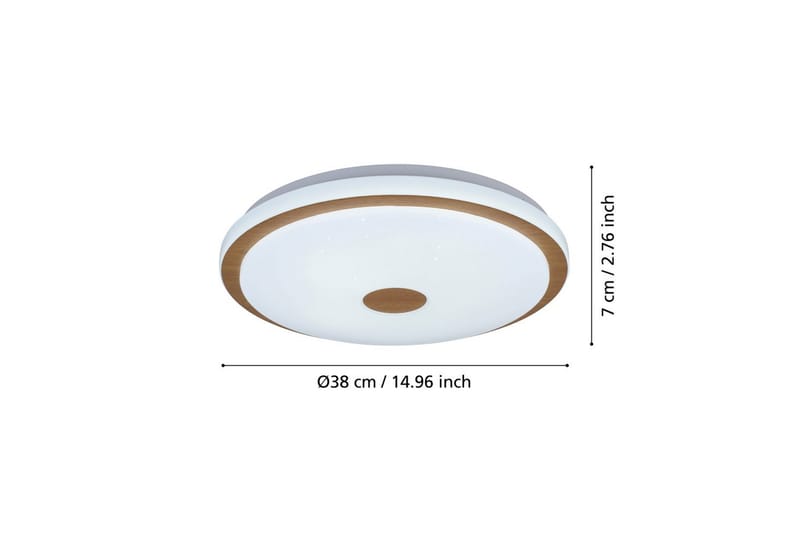 Taklampe Eglo Lanciano 1 380 mm - Hvit/Brun - Belysning - Innendørsbelysning & Lamper - Soveromslampe - Taklampa sovrum