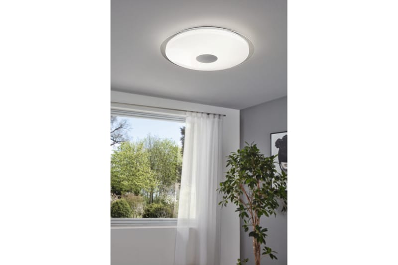 Taklampe Eglo Lanciano - Hvit/Sølv - Belysning - Innendørsbelysning & Lamper - Soveromslampe - Taklampa sovrum