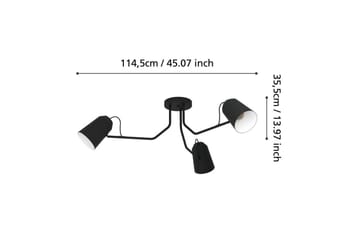 Taklampe Eglo Loreto - Svart/Hvit - Belysning - Innendørsbelysning & Lamper - Soveromslampe - Taklampa sovrum