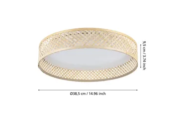 Taklampe Eglo Luppineria Ø380 mm hvit brun - Hvit/Brun - Belysning - Innendørsbelysning & Lamper - Soveromslampe - Taklampa sovrum