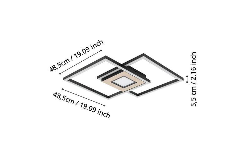 Taklampe Eglo Marinello - Svart/Brun - Belysning - Innendørsbelysning & Lamper - Soveromslampe - Taklampa sovrum