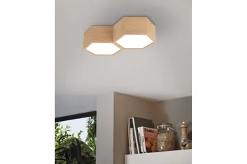 Taklampe Eglo Mirlas med 2 Lamper - Hvit/Brun - Belysning - Innendørsbelysning & Lamper - Soveromslampe - Taklampa sovrum